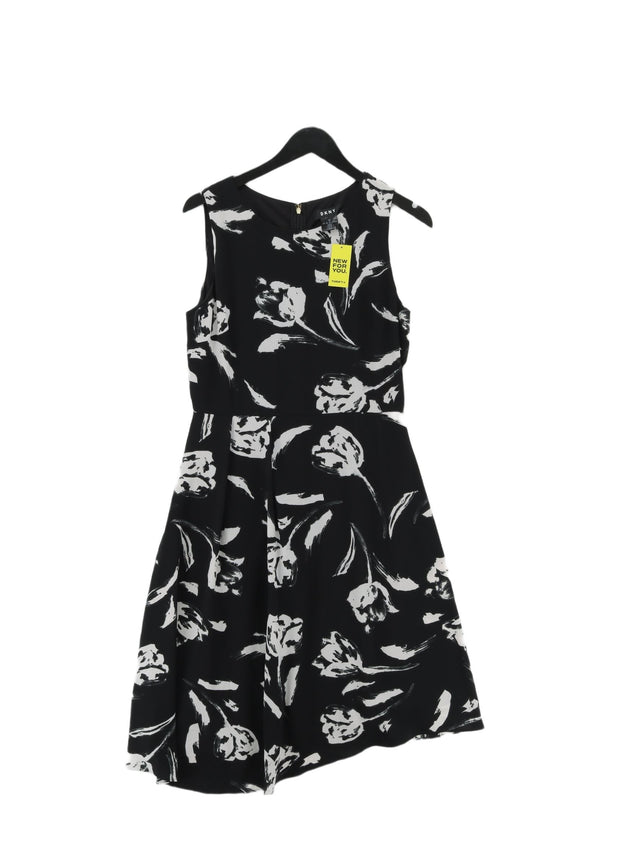 DKNY Women's Midi Dress UK 14 Black Polyester with Spandex