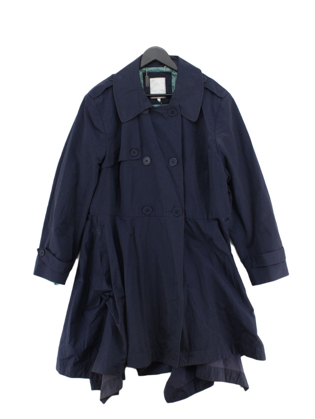 Rocha.John Rocha Women's Coat UK 22 Blue Cotton with Nylon, Polyester