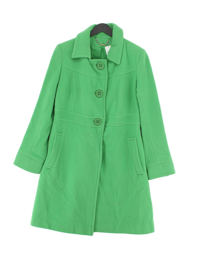 Laura Ashley Women's Coat UK 10 Green Polyester with Cashmere, Polyamide, Wool