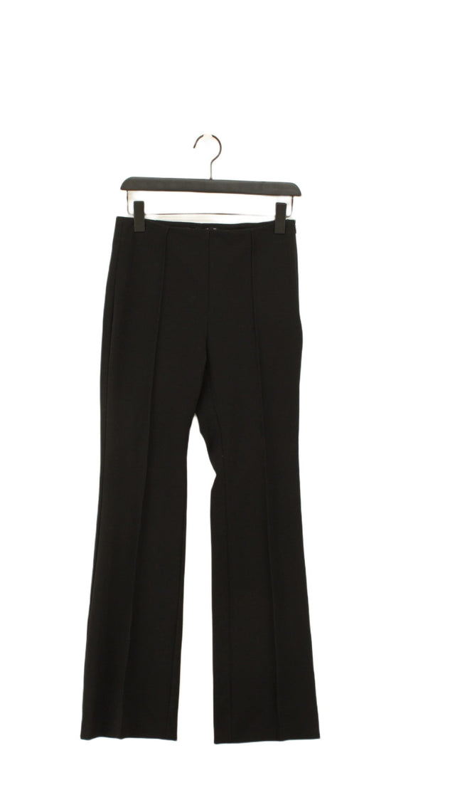 Zara Basic Women's Trousers S Black Polyester with Elastane, Viscose