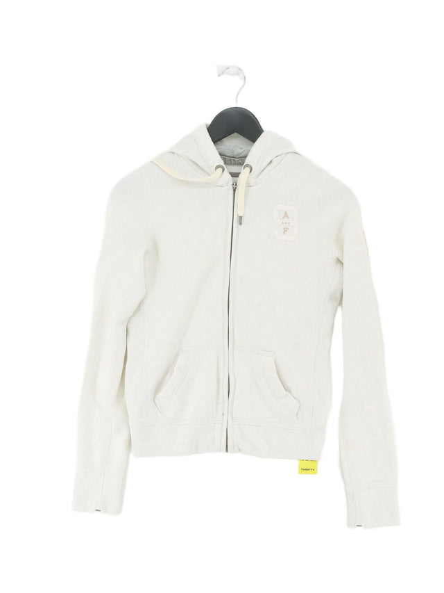 Abercrombie & Fitch Women's Hoodie S Cream Cotton with Polyester