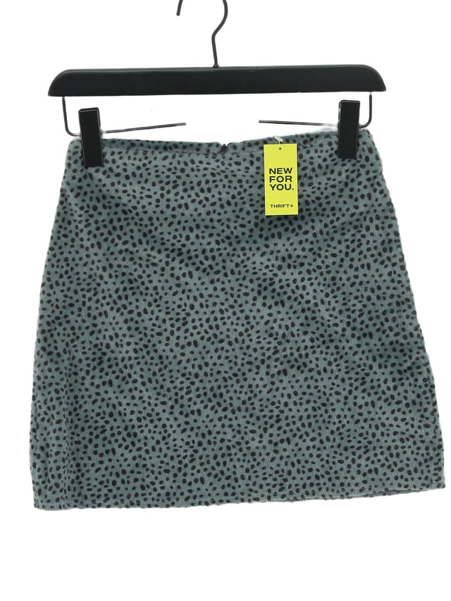 Lost Ink Women's Mini Skirt UK 4 Green 100% Polyester