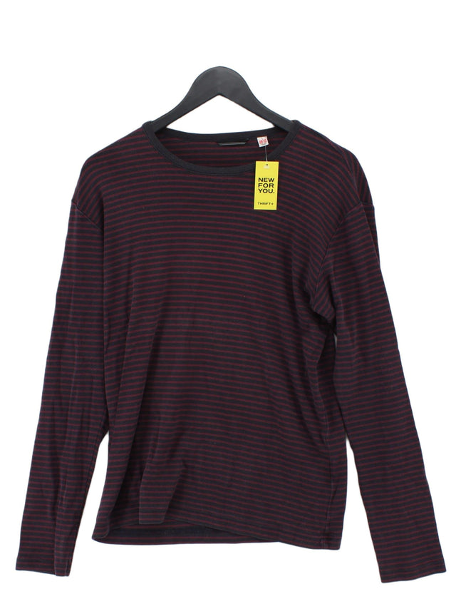 Uniqlo Men's T-Shirt L Purple 100% Cotton