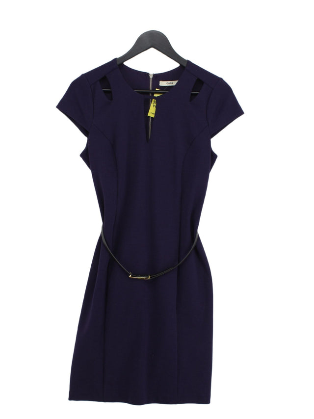 Oasis Women's Midi Dress UK 10 Purple Polyester with Elastane, Viscose