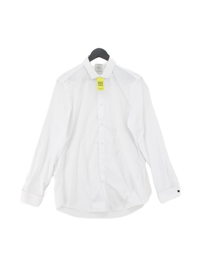 Next Men's Shirt Collar: 16 in White Polyester with Cotton