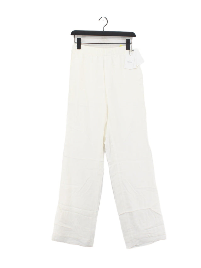 Helmut Lang Women's Suit Trousers UK 8 White Viscose with Polyester