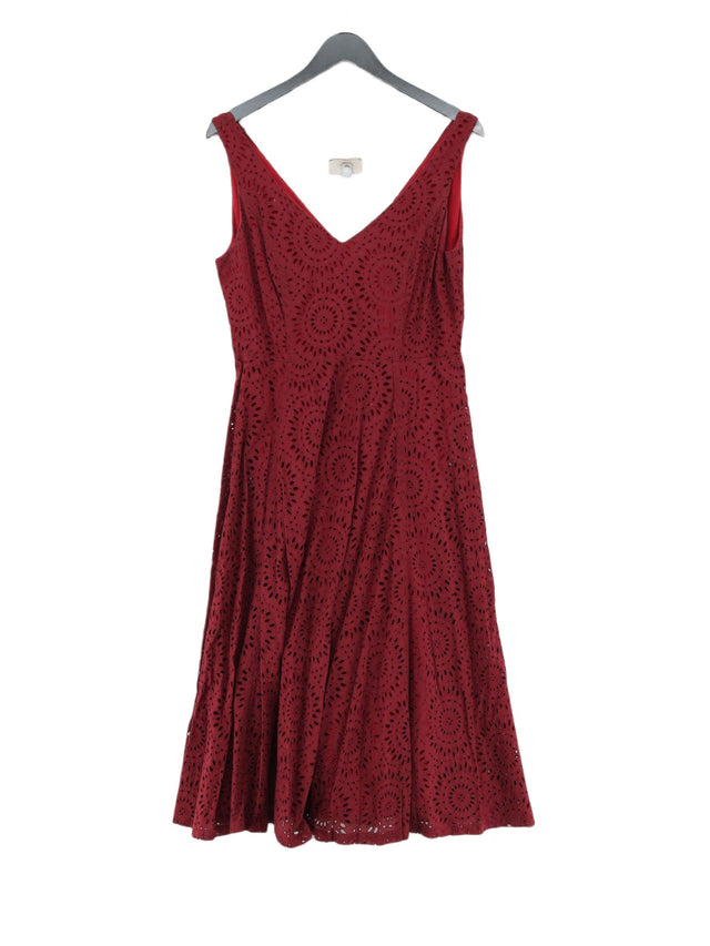 Jasper Conran Women's Maxi Dress UK 14 Red 100% Cotton