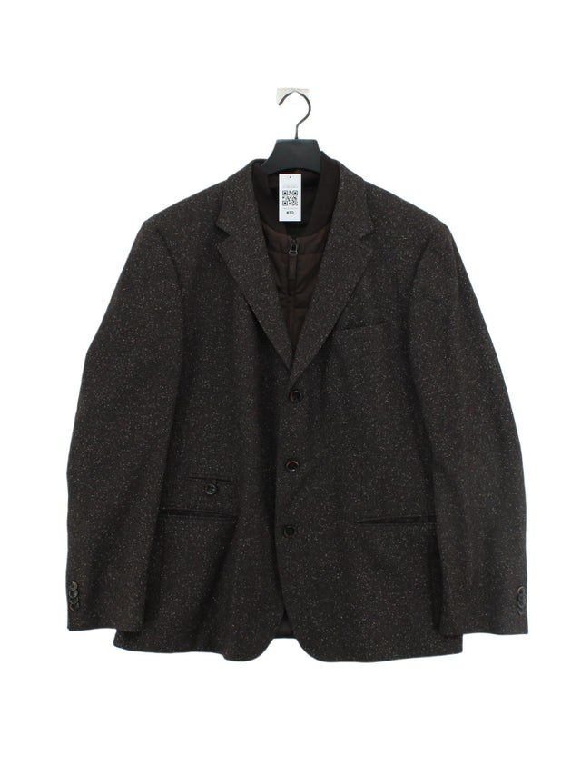 Hugo Boss Men's Blazer Chest: 42 in Brown Wool with Polyamide, Polyester, Silk