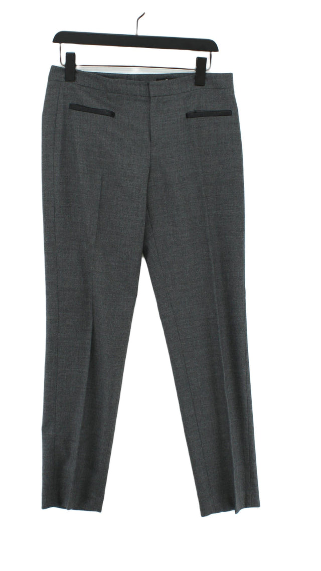 Club Monaco Women's Trousers UK 6 Grey Wool with Elastane, Polyester