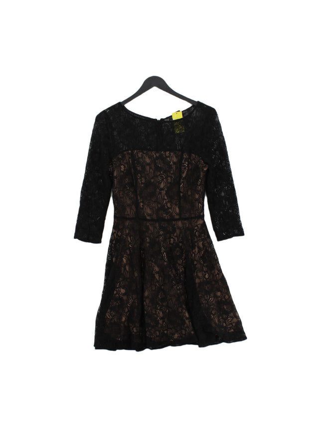 Armani Exchange Women's Midi Dress UK 6 Black Rayon with Nylon, Polyester