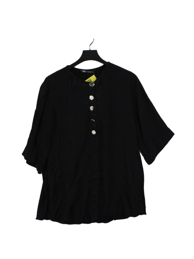 Zara Women's Blouse S Black 100% Viscose