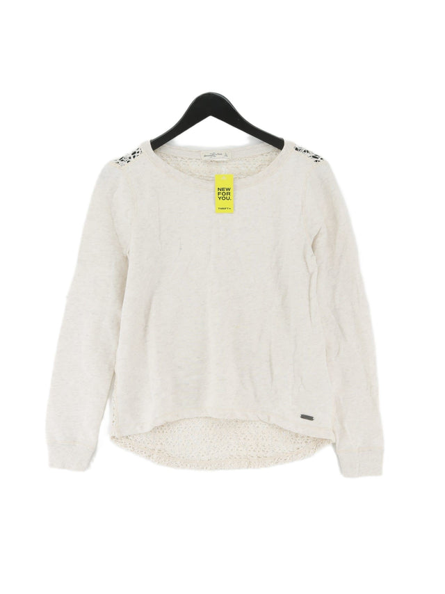 Abercrombie & Fitch Women's Jumper S Cream Cotton with Polyester