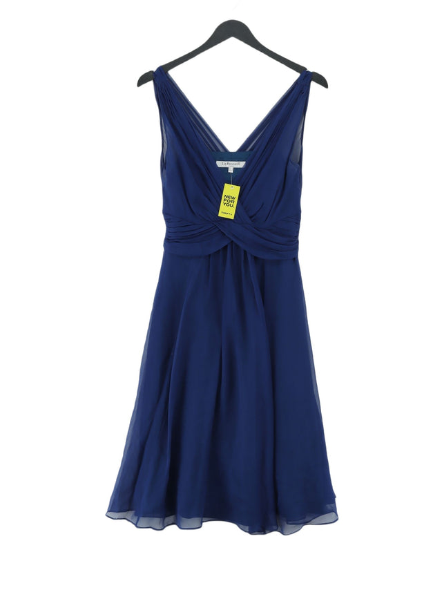 L.K. Bennett Women's Midi Dress UK 10 Blue Silk with Other