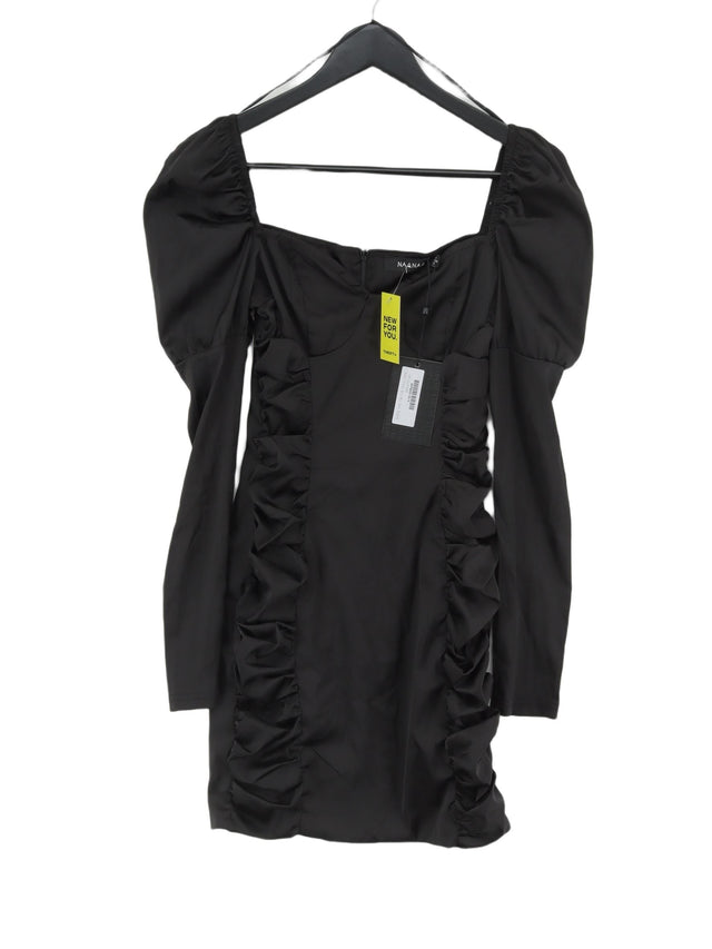 Naanaa Women's Mini Dress UK 6 Black Polyester with Elastane