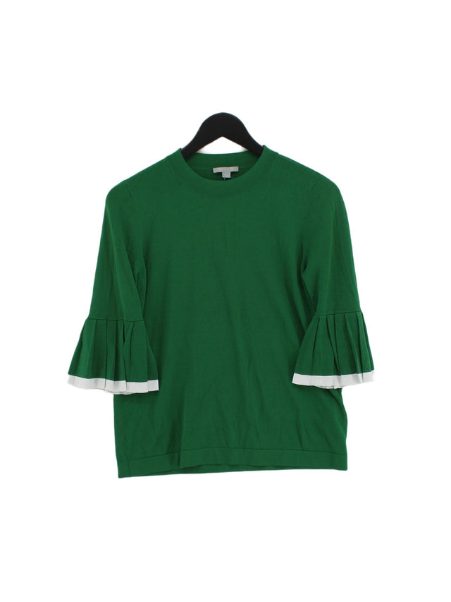 COS Women's T-Shirt S Green Viscose with Polyamide