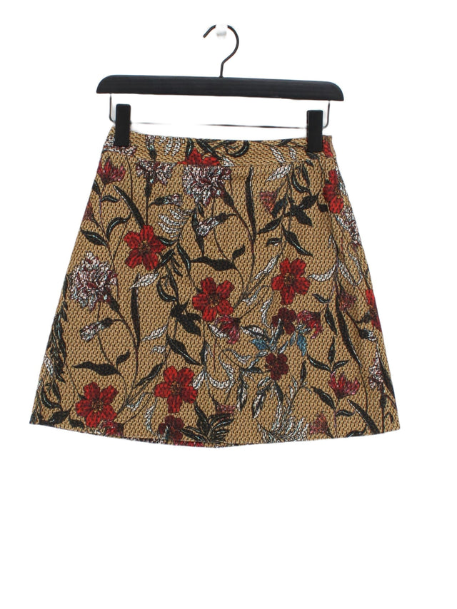 Zara Women's Midi Skirt S Multi Cotton with Elastane