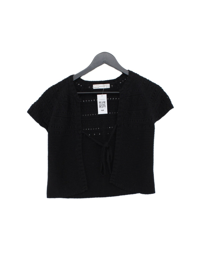 Zara Women's Cardigan M Black 100% Cotton