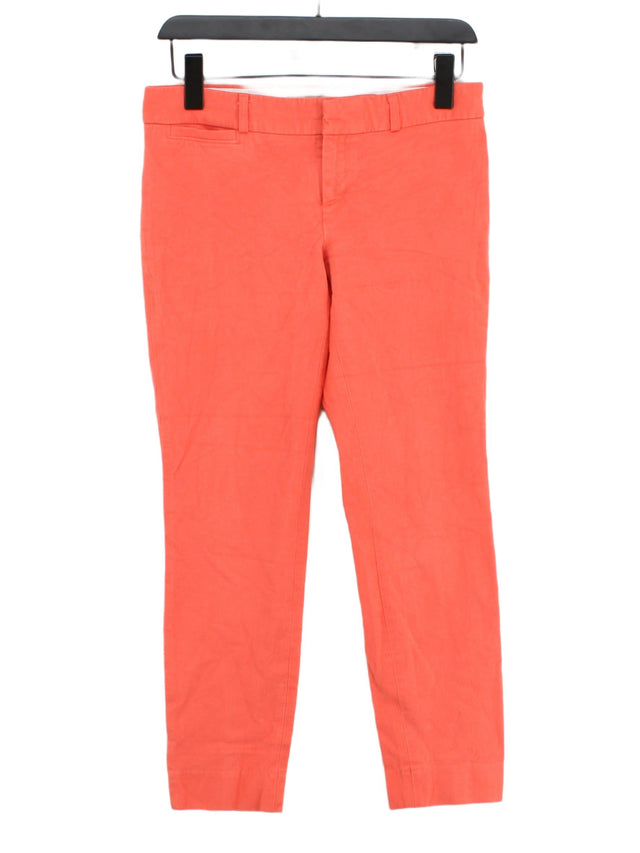 Banana Republic Women's Trousers UK 8 Orange Viscose with Cotton, Elastane