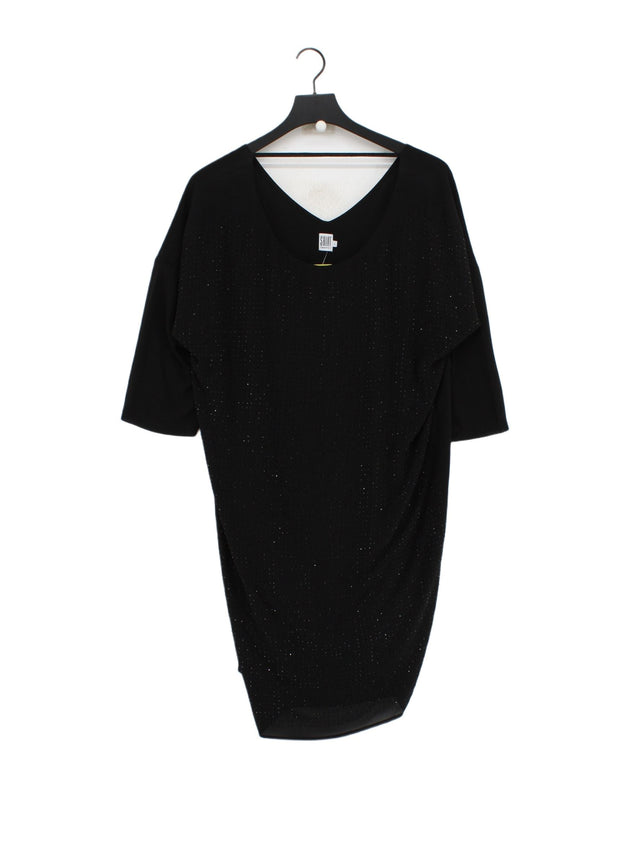 Saint Tropez Women's Midi Dress L Black 100% Polyester