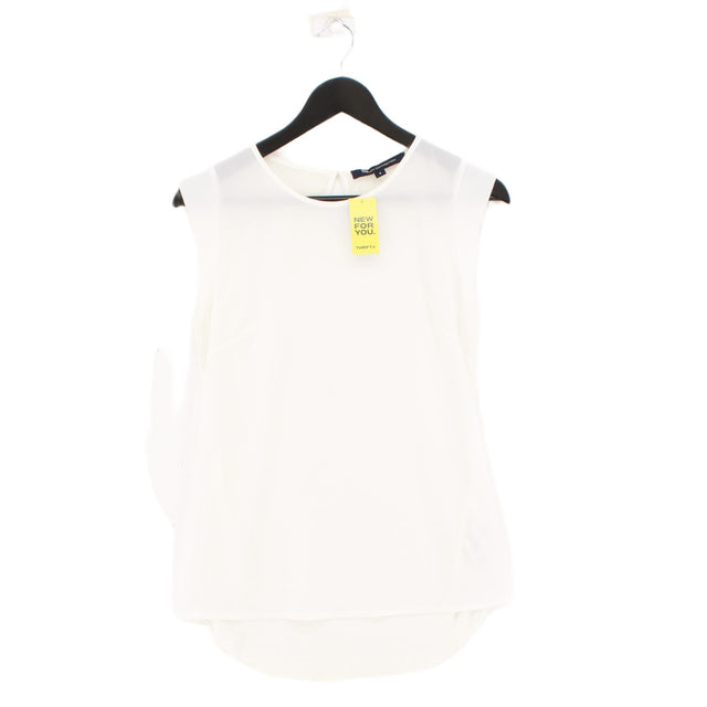 French Connection Women's Top S White Polyester with Lyocell Modal