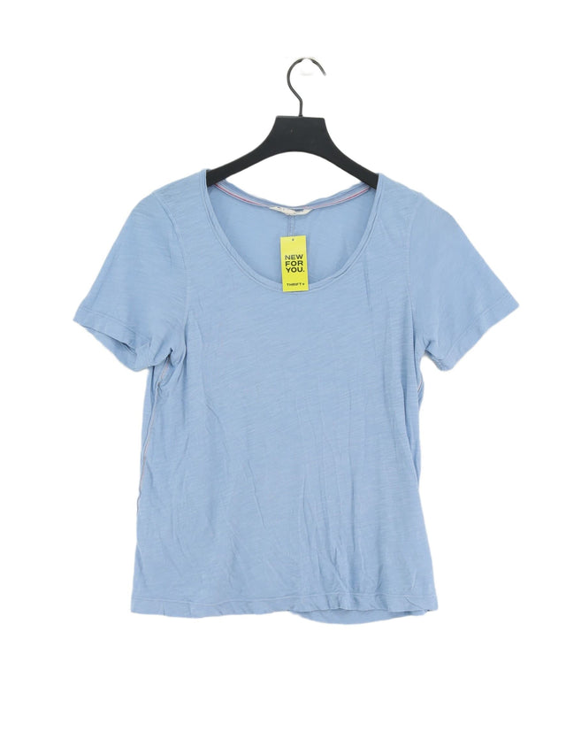 White Stuff Women's T-Shirt UK 8 Blue 100% Cotton