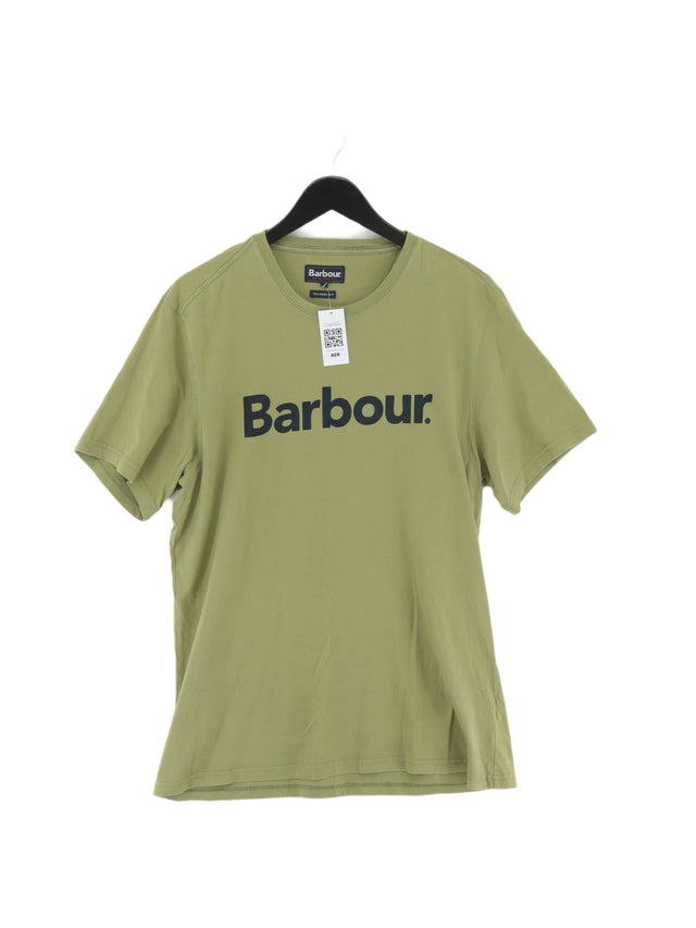 Barbour Men's T-Shirt L Green 100% Cotton