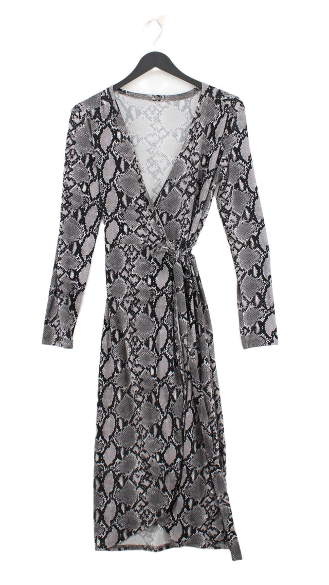 New Look Women's Midi Dress UK 8 Grey Polyester with Elastane