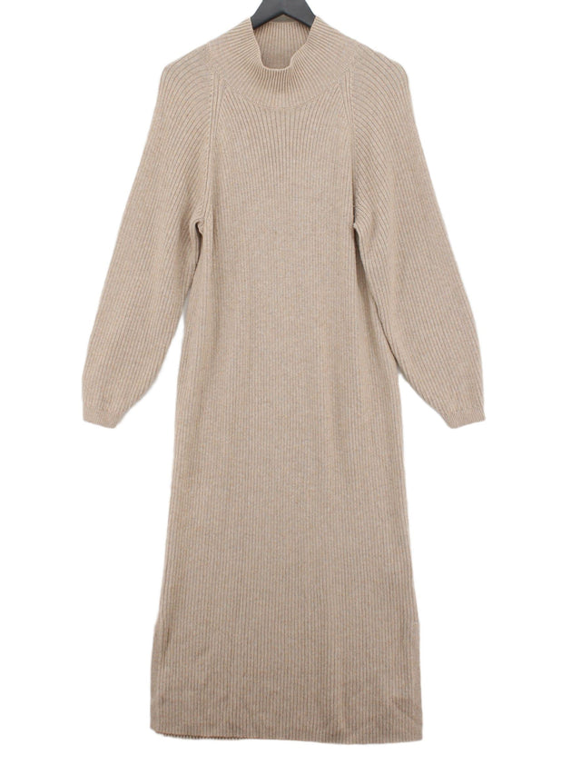 & Other Stories Women's Midi Dress S Cream Viscose with Wool