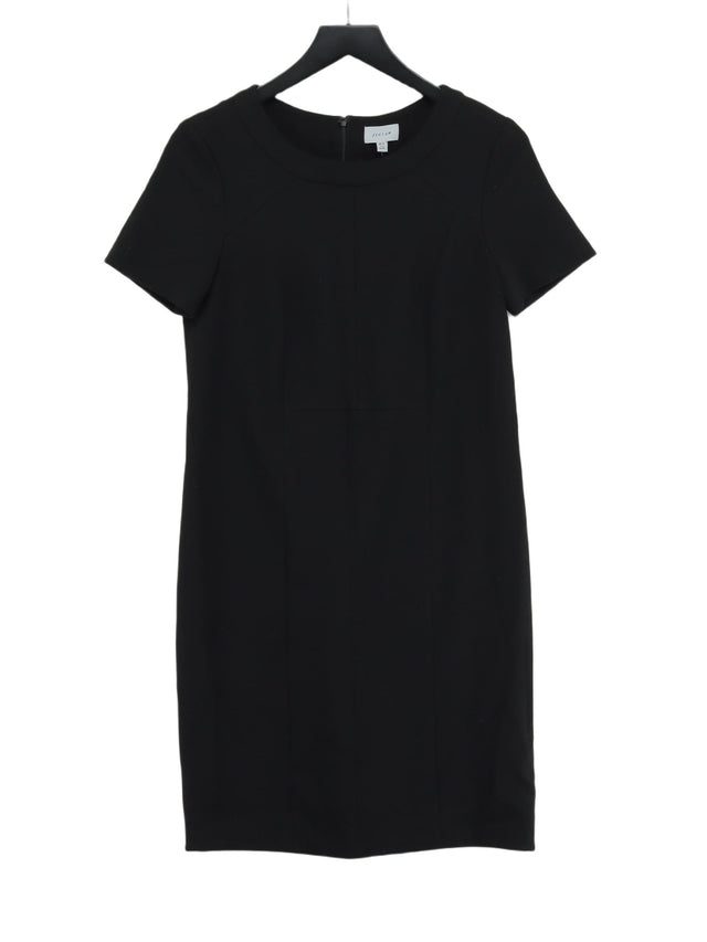 Jigsaw Women's Midi Dress UK 12 Black Cotton with Elastane, Viscose