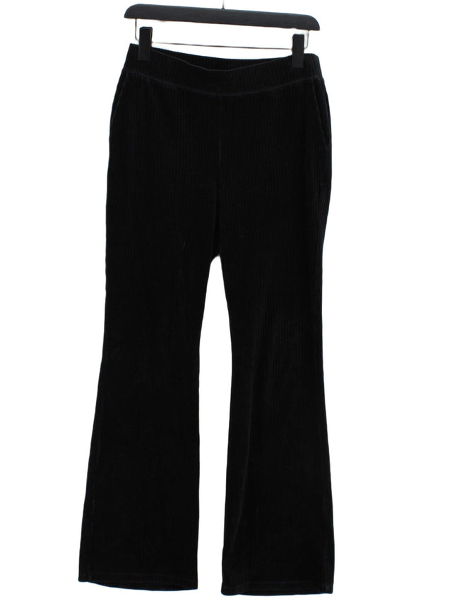 Uniqlo Women's Suit Trousers L Black Cotton with Elastane, Polyester