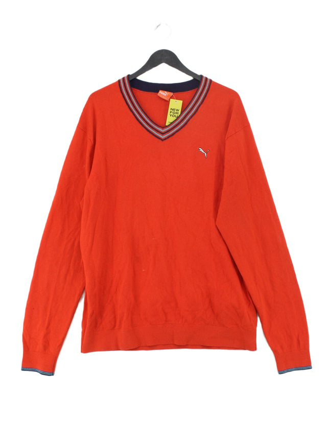 Puma Men's Jumper XL Orange Wool with Cotton