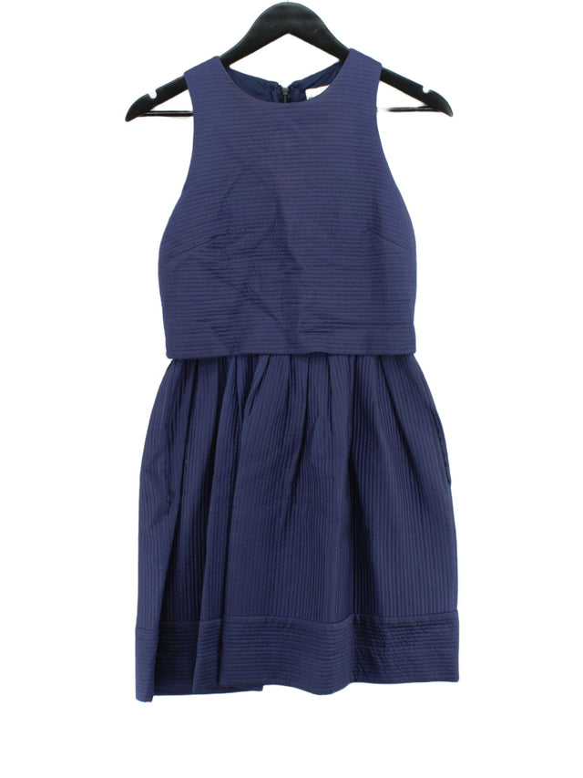 Reiss Women's Midi Dress UK 6 Blue Viscose with Lyocell Modal