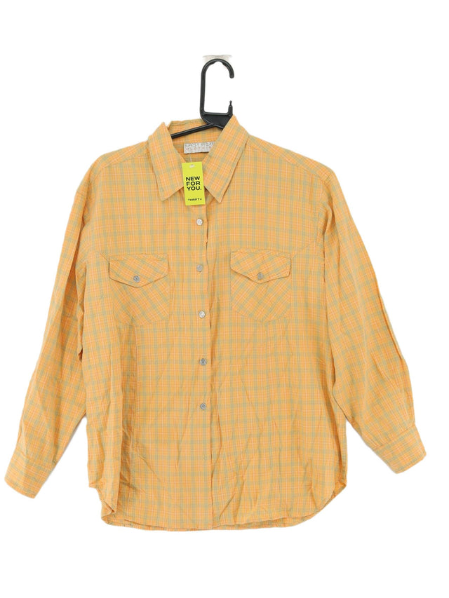Vintage Easy Wear Women's Shirt L Orange 100% Cotton