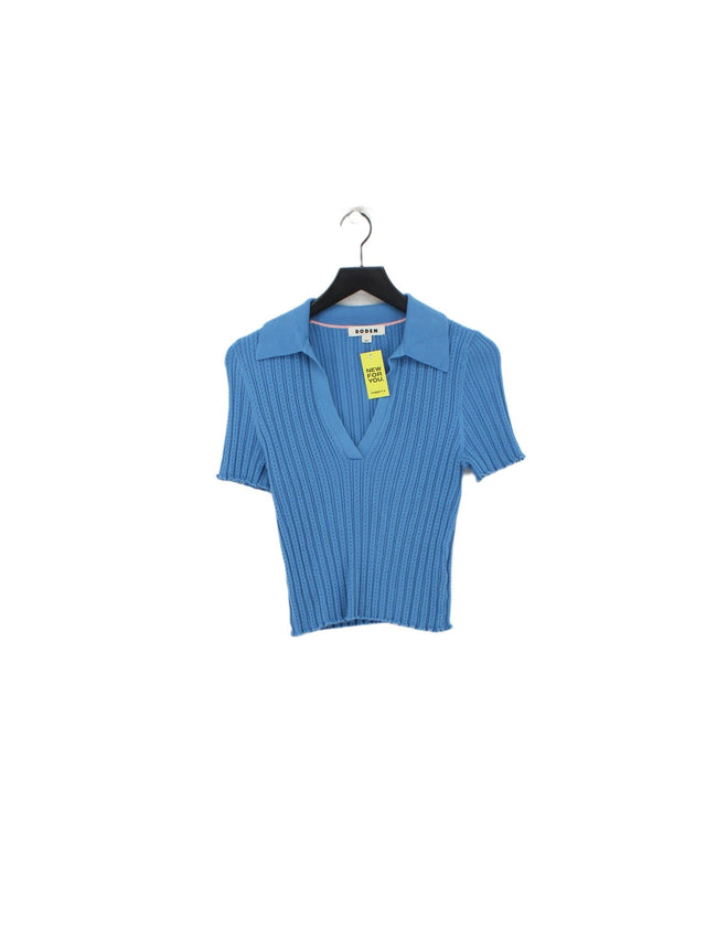 Boden Women's T-Shirt L Blue Cotton with Elastane, Polyamide