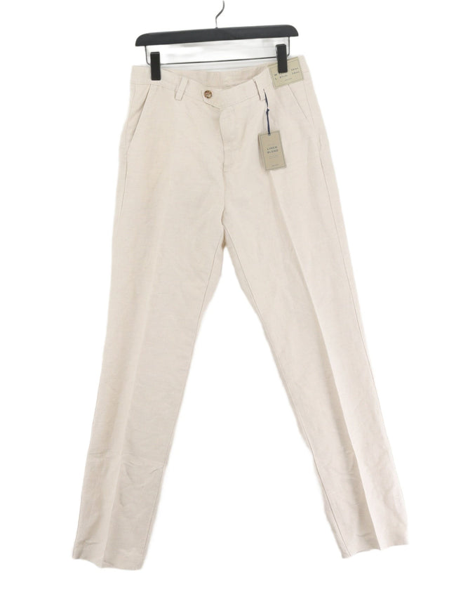 John Lewis Women's Suit Trousers W 36 in; L 34 in Cream Linen with Cotton