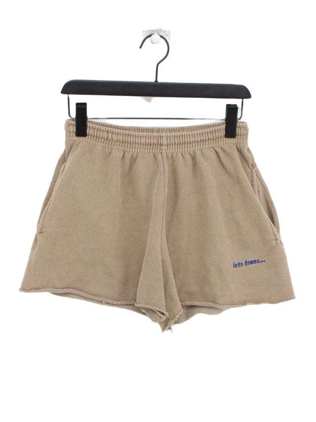 Iets Frans Women's Shorts S Tan Cotton with Polyester