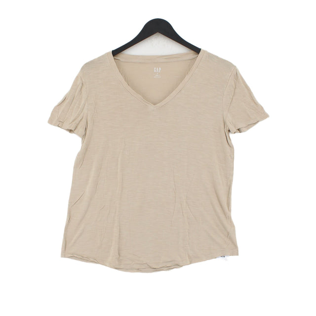 Gap Women's T-Shirt S Brown Rayon with Elastane, Spandex, Viscose