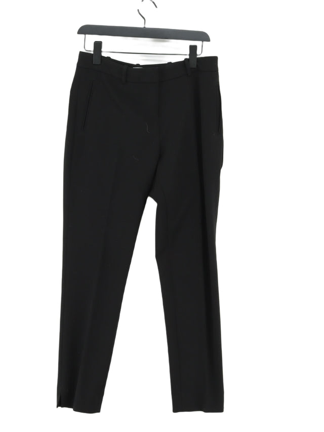 Jigsaw Women's Suit Trousers UK 12 Black Polyester with Elastane, Wool