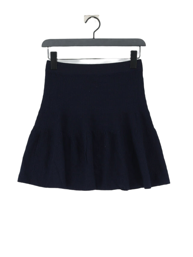 Zara Women's Mini Skirt S Blue Viscose with Polyamide