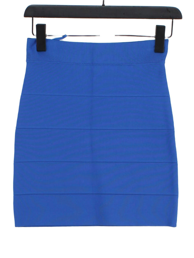 BCBGMAXAZRIA Women's Midi Skirt S Blue Rayon with Nylon