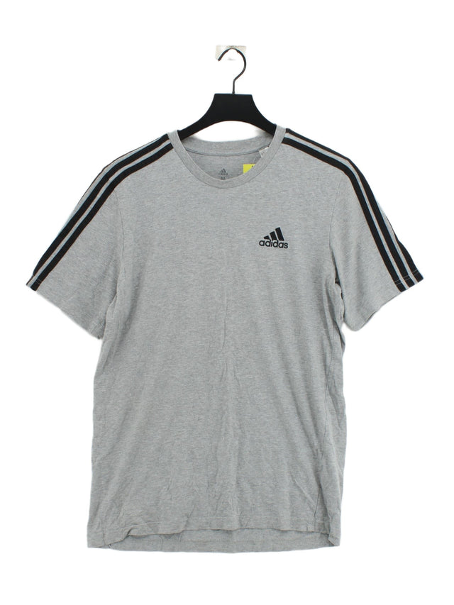Adidas Men's T-Shirt M Grey 100% Cotton