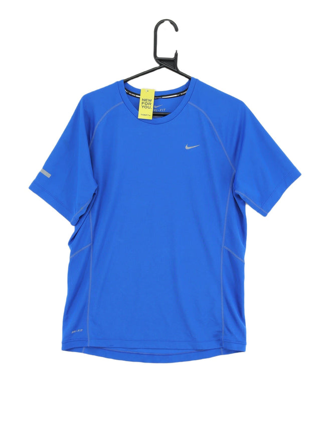 Vintage Nike Men's T-Shirt M Blue 100% Polyester