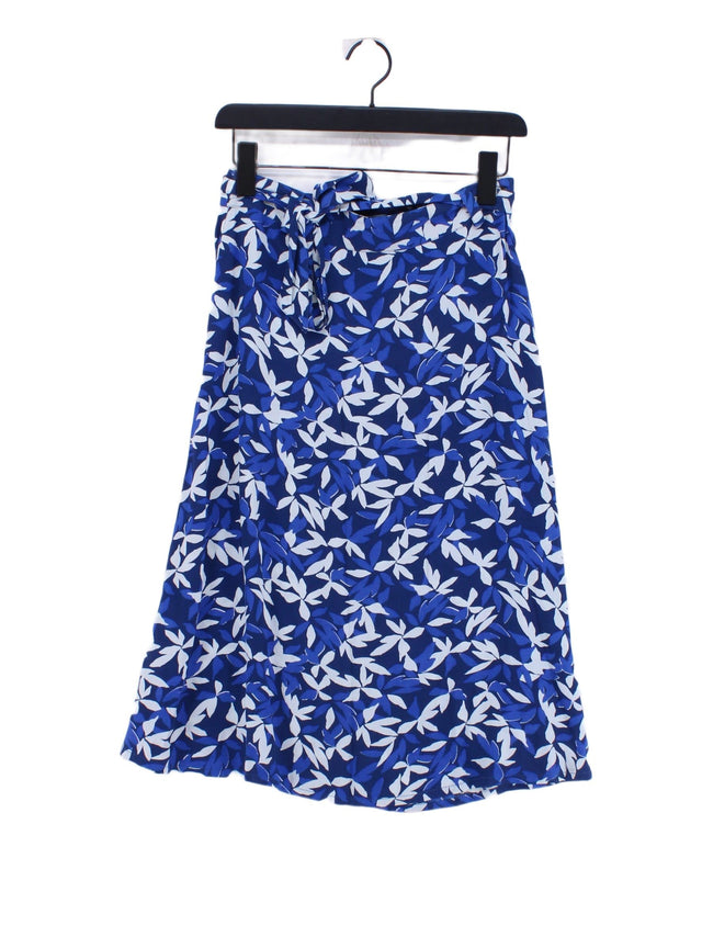 Crew Clothing Women's Midi Skirt UK 8 Blue 100% Viscose