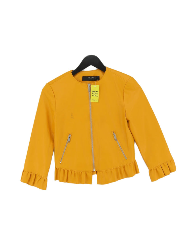 Zara Basic Women's Jacket XS Yellow 100% Polyester