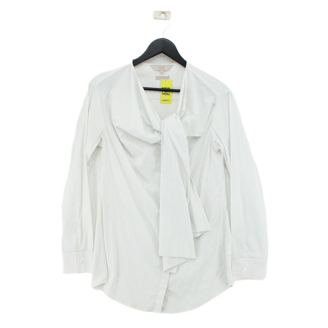 Modern Rarity Women's Shirt UK 10 White Cotton with Elastane, Polyamide