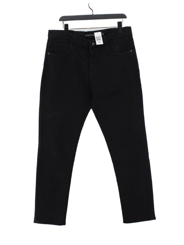 Duck And Cover Men's Jeans W 34 in Black Cotton with Elastane, Polyester