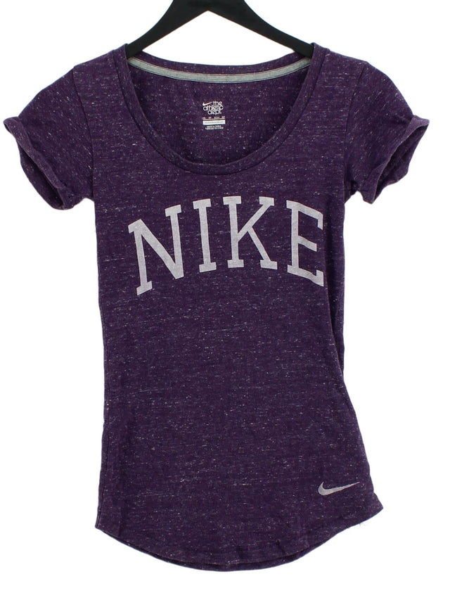 Nike Women's T-Shirt XS Purple Cotton with Polyester