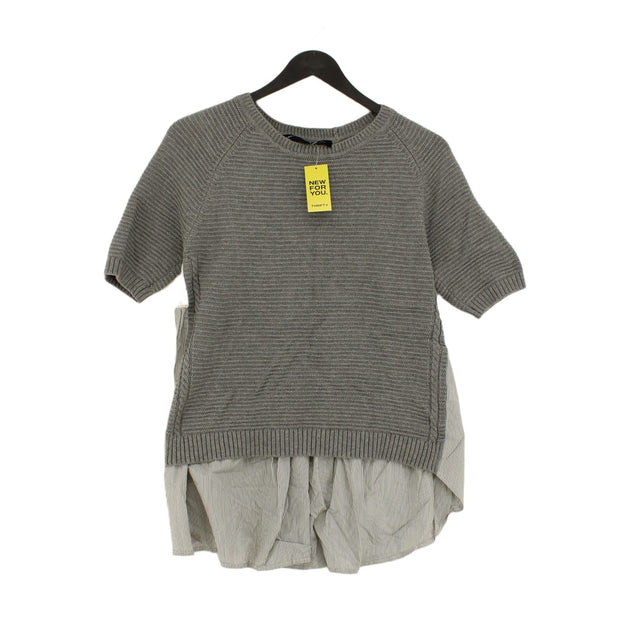 French Connection Women's Top XS Grey 100% Cotton