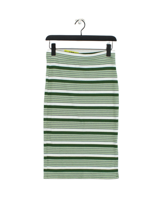 Next Women's Midi Skirt UK 10 Green Polyester with Elastane, Viscose