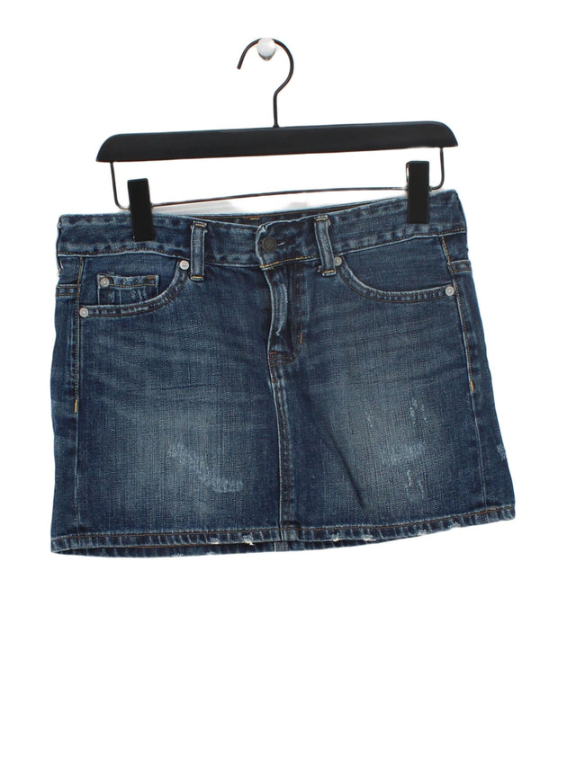 Gap Women's Midi Skirt UK 10 Blue 100% Cotton